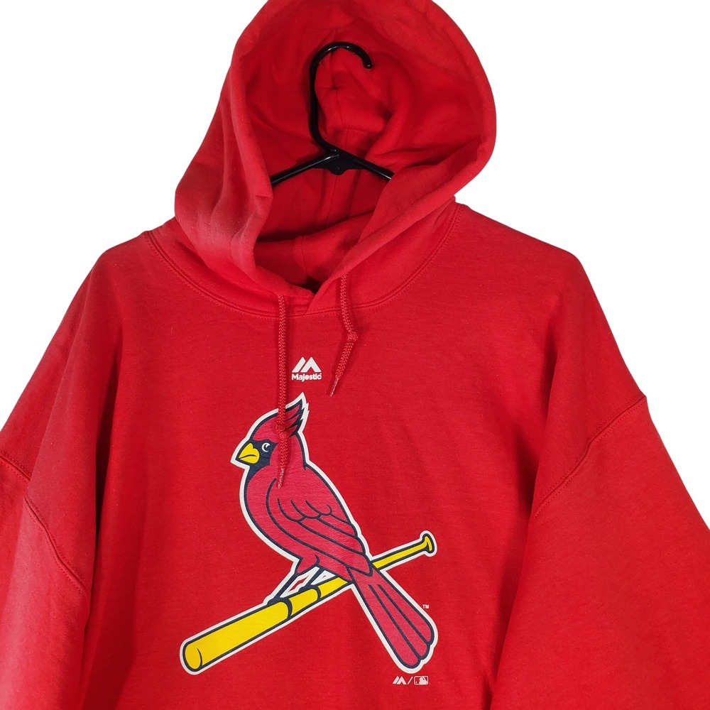 Majestic St Louis Cardinals Hoodie Mens XL Red MLB Baseball Pullover Sweatshirt